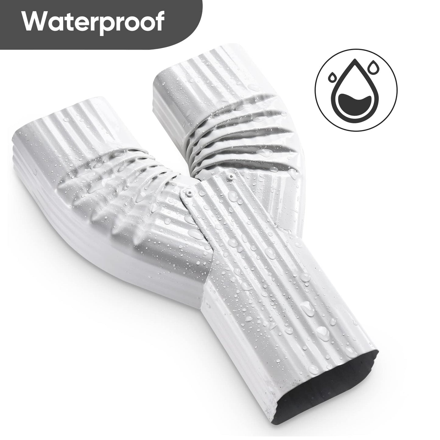VYH Downspout Gutter Y Diverter 2x3, Low Gloss White,Y Downspout, Gutter Downspout Y Connector, Downspout Diverter, Downspout downspout Y Connector (White)
