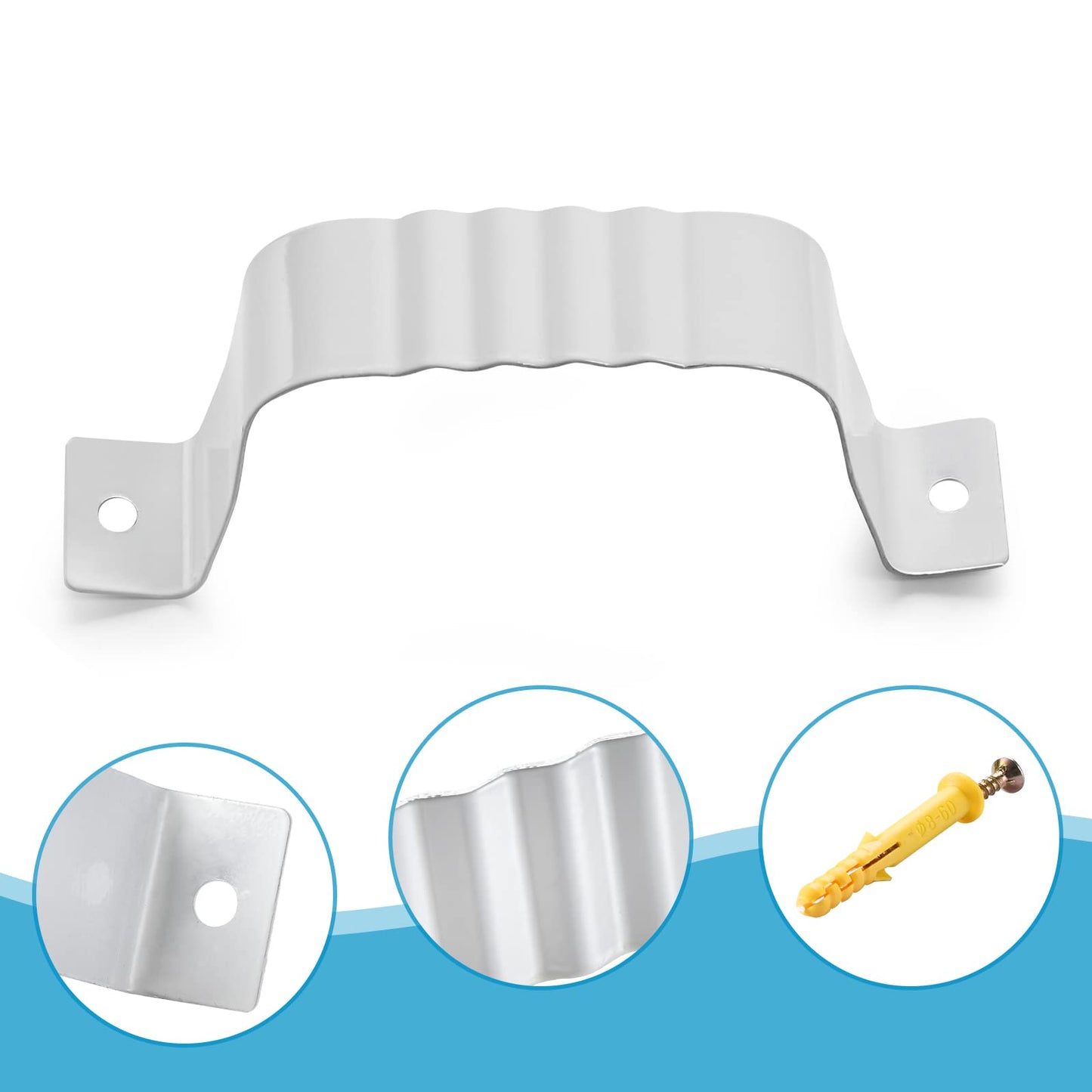 VYH Downspout Adapter Gutter Downspout Strap 2x3 Leader Strap 2x3 6pcs