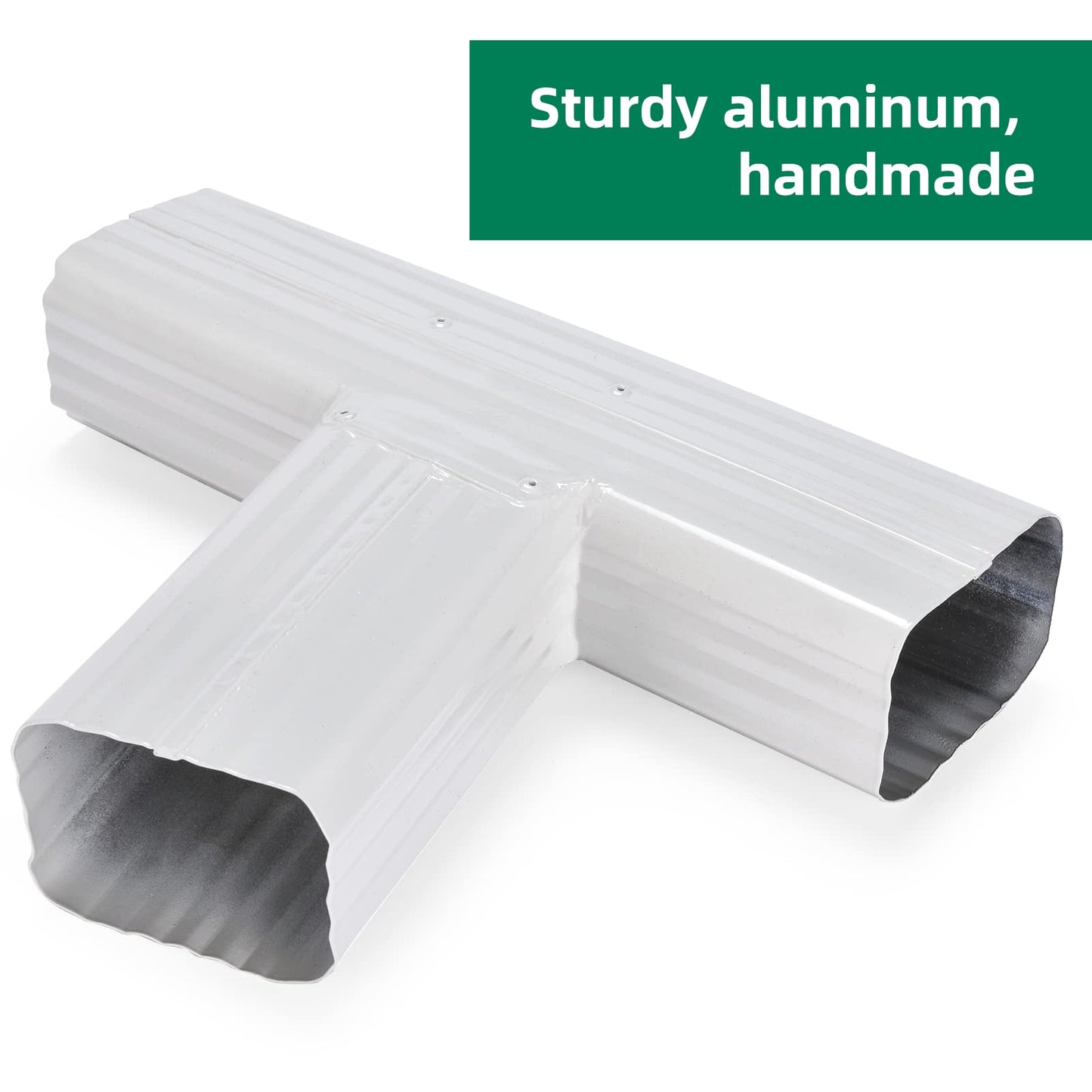 VYH Y Downspout, Downspout Gutter For Y Connector 2x3 Standard Right High Gloss White, Downspout Y Connector 2x3, Gutter Y Connector, Rain Gutter Downspout